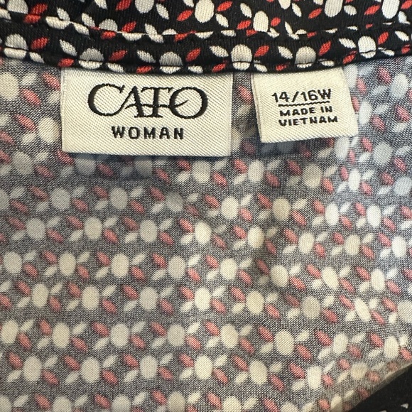 14/16 Cato Woman long sleeve tie waist v-neck maxi dress in black, red& white - Picture 6 of 6